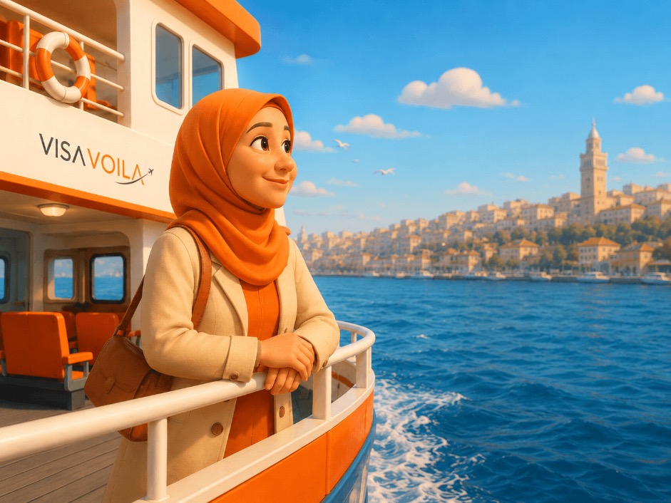 Passenger ferry travelling between countries